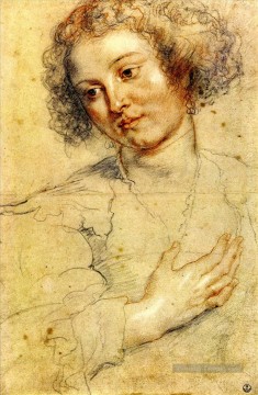 Peter Paul Head et la main droite d’une femme Baroque Peter Paul Rubens Peinture à l'huile